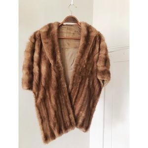 Vintage Authentic Mink Fur Throw Over